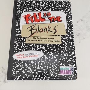 Fill in the Blanks Party Game - Black & White Graphic Box